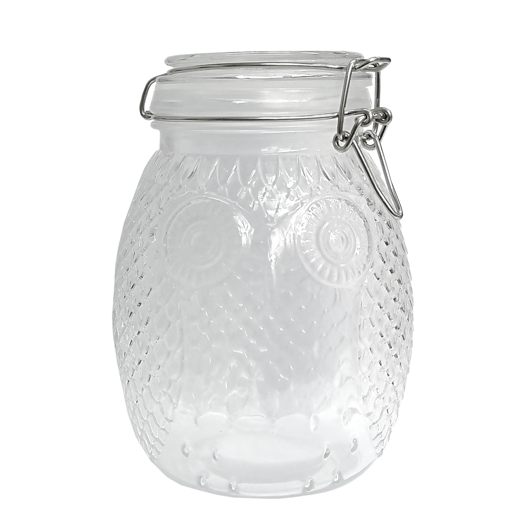 โหลแก้วสุญญากาศ ลายนกฮูก 1400ml. (24ใบ)