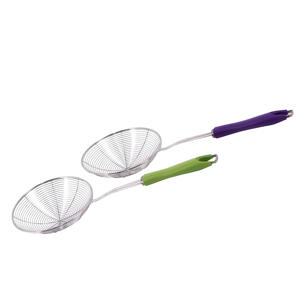 ตะแกรงลวดยำด้ามสี 14ซม (168อัน)