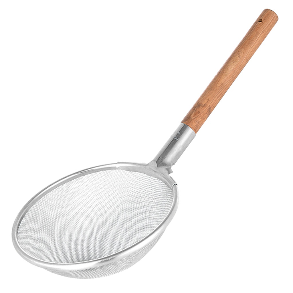 กระชอนกลมตาถี่ ด้ามไม้  25ซม .(50อัน)