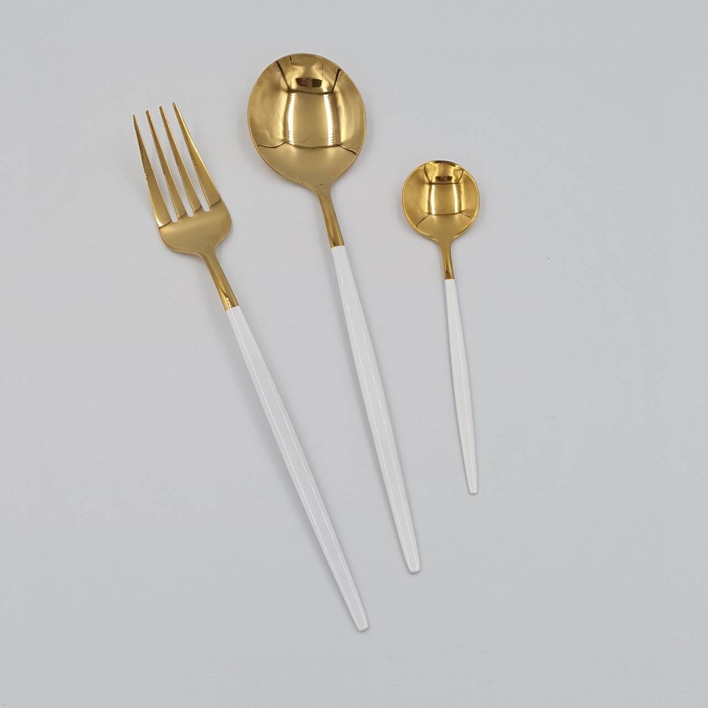 ช้อน ด้ามสีปลายแหลม (ทอง-ขาว) SUS304(120คัน)