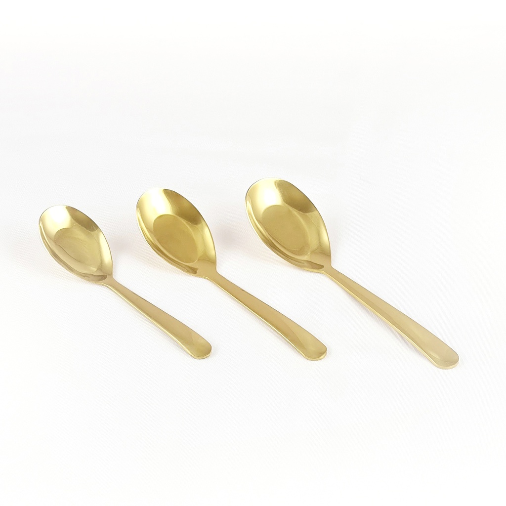 小号圆柄平底匙14.7cm-镀金
