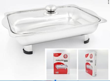 ถาดอาหารฝาแก้ว ขาตั้งถอดได้ 29x41x5.2ซม. (12ชุด)