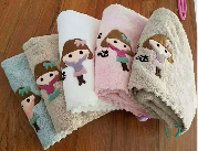 ผ้าเช็ดผมขนนุ่ม คละลาย 35x70 ซม.（1ผืน）