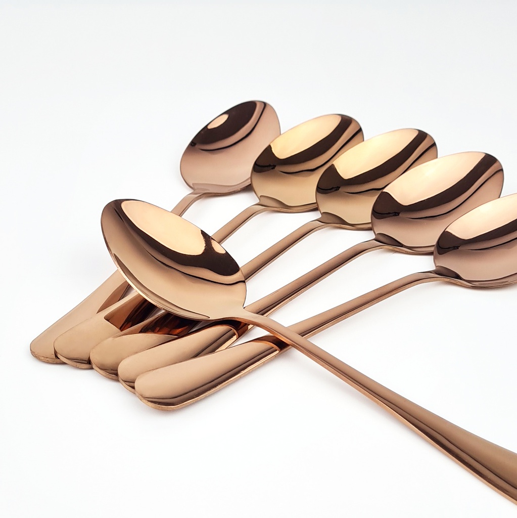 ช้อน เรียบปลายมน (โรสโกลด์) (60แพ็ก)