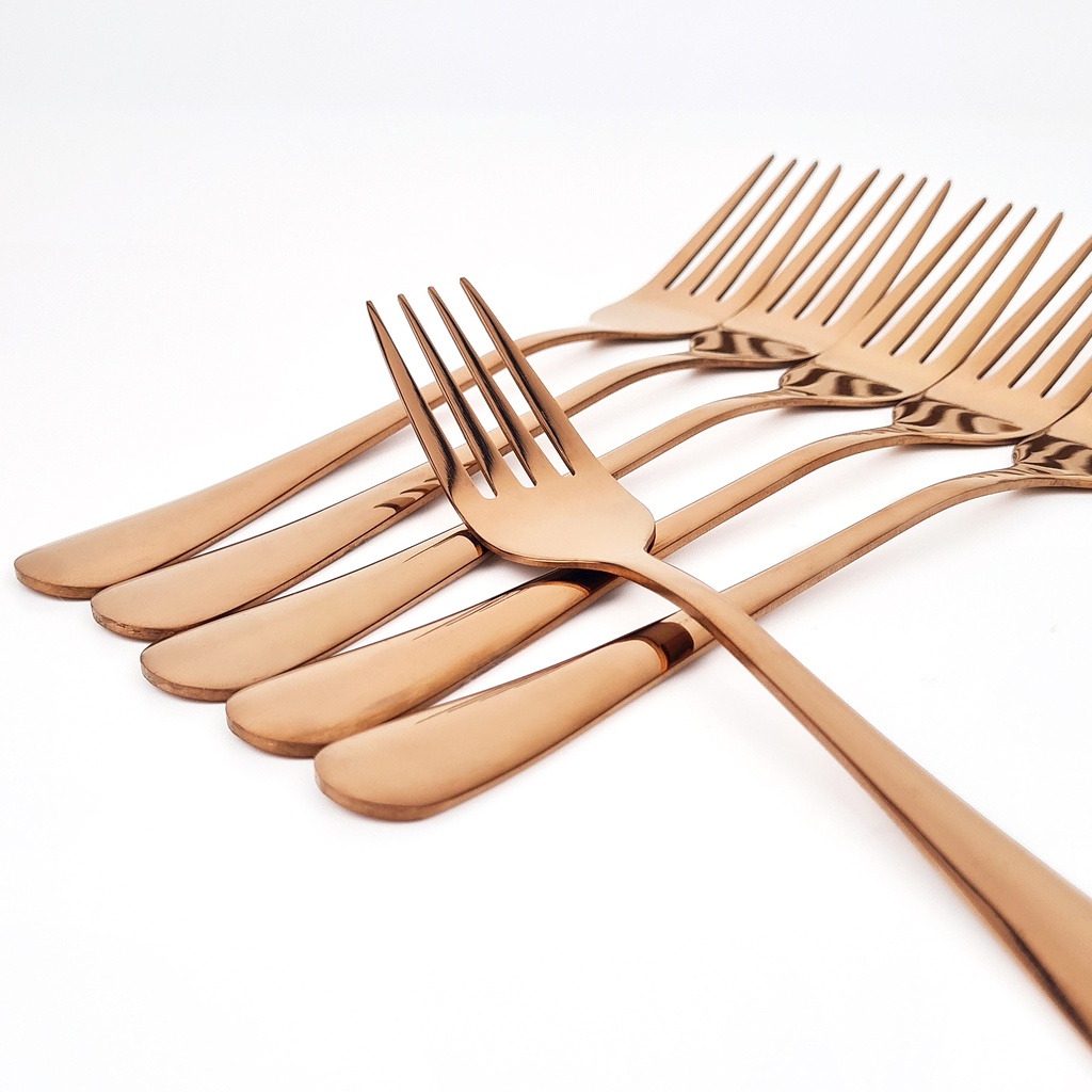 ส้อม เรียบปลายมน (โรสโกลด์) (60แพ็ก)