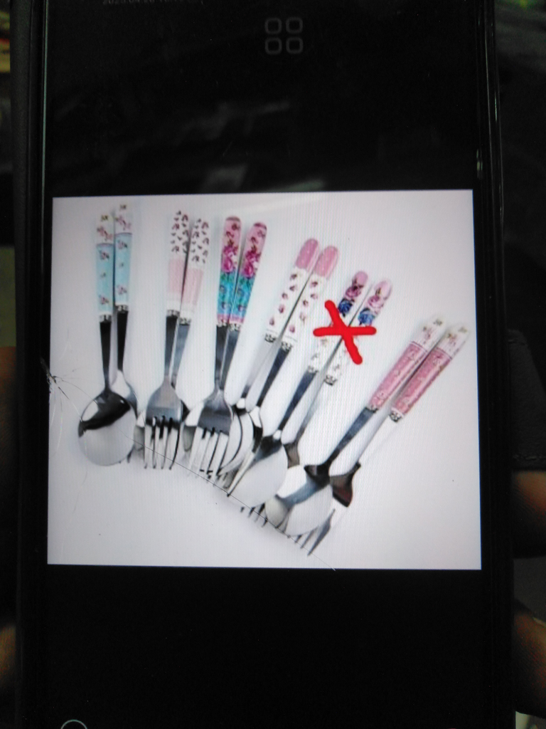 ชุดช้อนส้อม ด้ามจับเซรามิก 19 ซม.(ลายดอก)(144คู่)