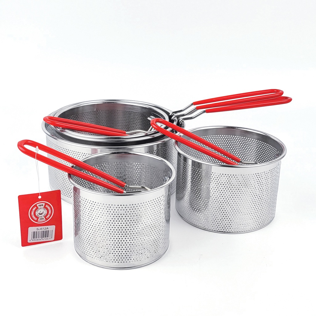 กระชอนทอดเจาะรู ด้ามพับได้ 12ซม. (48อัน)