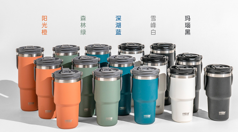 600ML แก้วสแตนเลสมีหูจับพับได้-Blue (36ใบ)