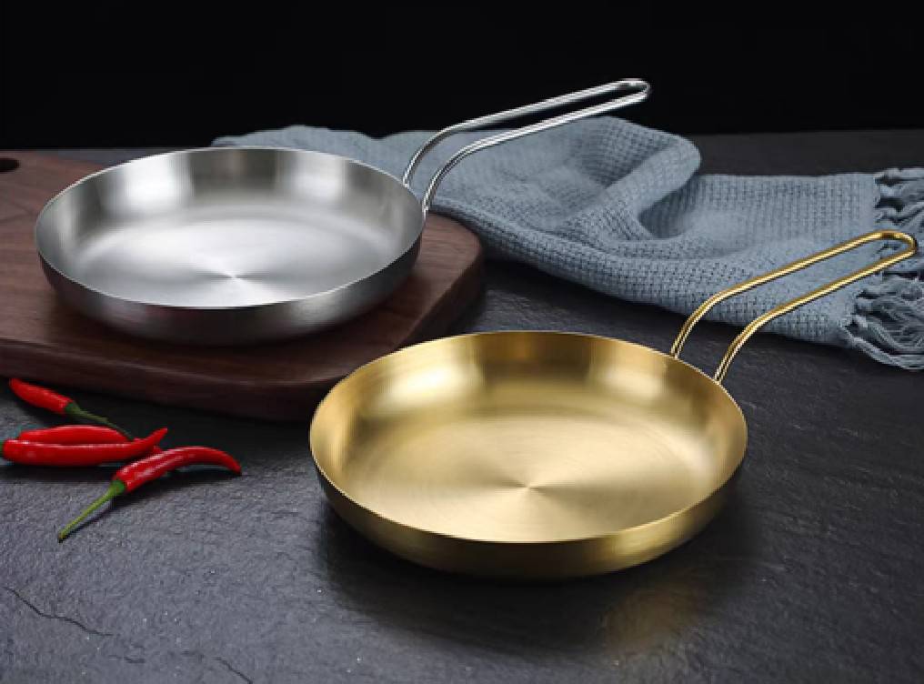 จานเกาหลีทรงกลมมีด้าม 20ซม.-สีทอง (36ใบ)