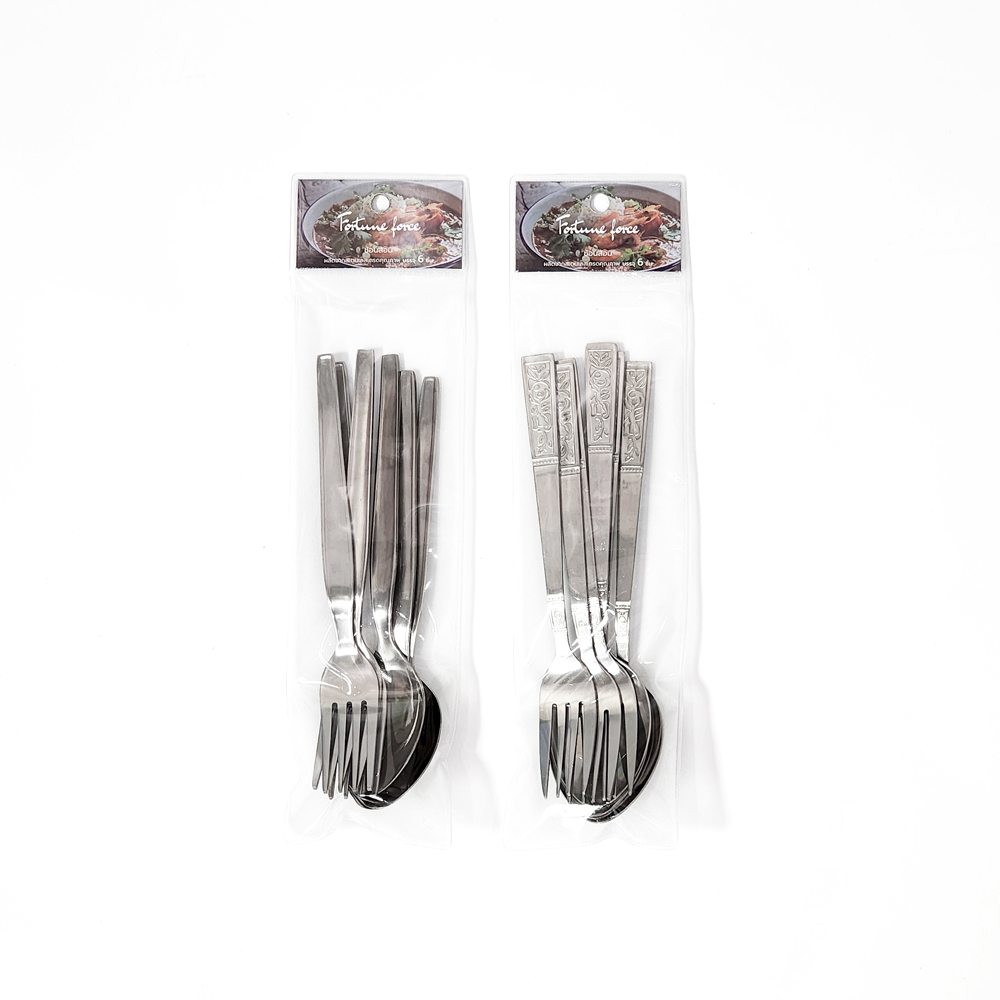 #ชุดช้อนส้อมคาว2 มม.คละแบบ3คู่