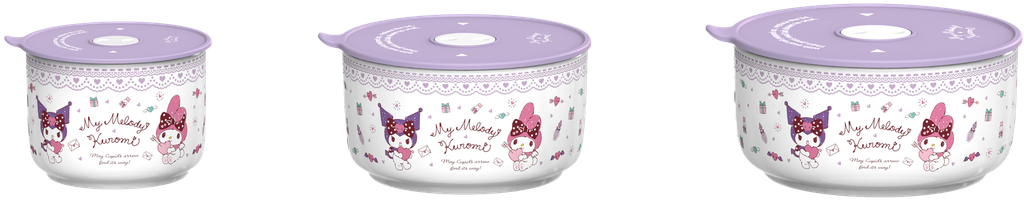 KM03ชุดชาม+ฝาซิลิโคนสุญญากาศ 3 ชิ้น3.5 นิ้ว, 5 นิ้ว, 6 นิ้ว" (12ชุด)