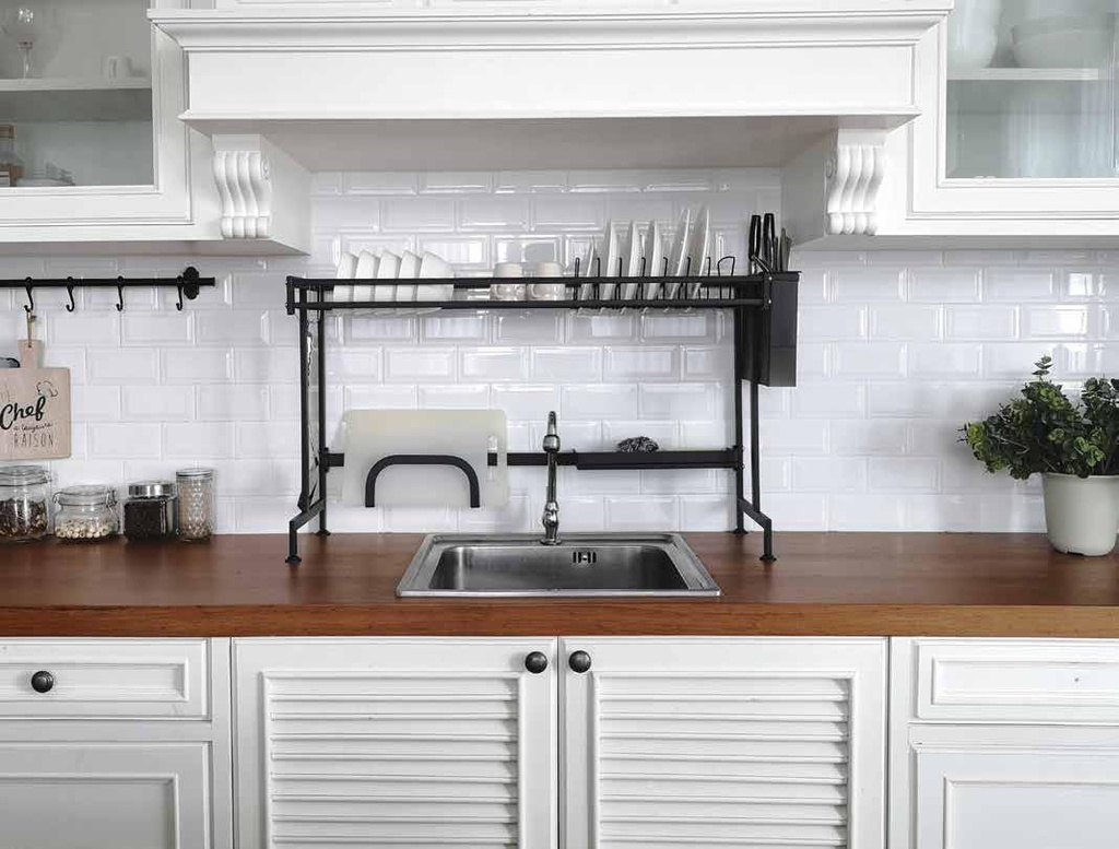 ชั้นคว่ำจานคร่อมซิ้งค์ (สีดำ) 85ซม. (1ชุด)