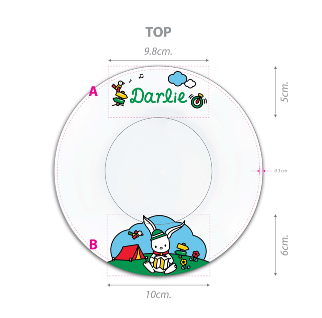 จานดาร์ลี่ (รุ่น Rabbit) คละ3ลาย (ขนาด8นิ้ว) (บรรจุ 36ใบ)