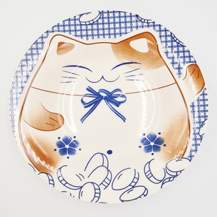 No.18 จาน ลายคราม 8นิ้ว