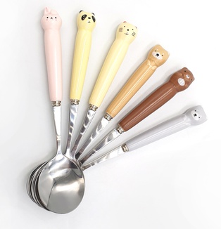 ช้อน ด้ามเซรามิก (ลายการ์ตูน)