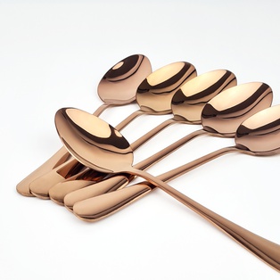 玫瑰金色1010大勺（6只装）