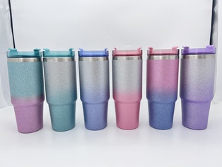 แก้วสแตนเลส 30 Oz.กลิตเตอร์คละสี (36ใบ)